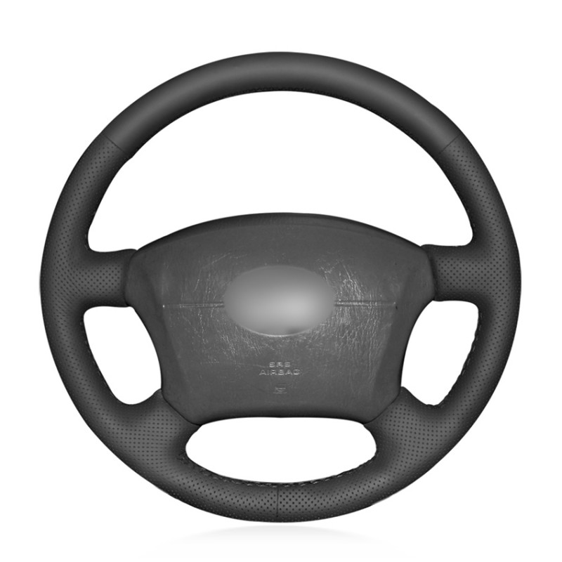 Loncky Auto Custom Fit OEM Black Genuine Leather Car Steering Wheel